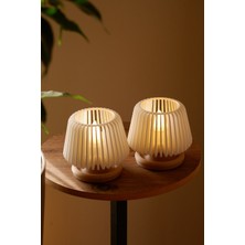 Alwen Orion | Dekoratif LED Tealight Mumluk | Masaüstü Aydınlatma | 2'li Set