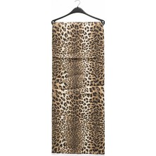 Manolya Pamuklu Çok Amaçlı Tek Kişilik Pike, Yatak Ört (155X220) - Leopar Kahve
