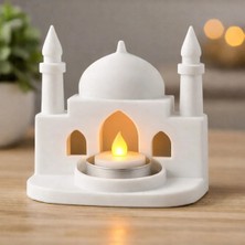 Mini Cami Mumluk Dekoratif Tealight Aydınlatmalı Ramazan ve Islami Ev Dekoru -Pilli Mum Dahil