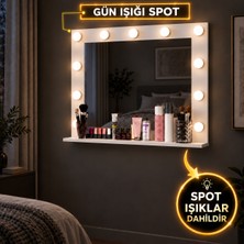Rani Mobilya Rani EF114 Hollywood Işıklı Ayna Kulis Makyaj Aynası Günışığı Spot Işıklı