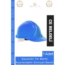 Denguva Ce Belgeli Dayanıklı Ter Bantlı Ayarlanabilir Şantiye Inşaat Iş Güvenliği Mavi Emniyet Bareti