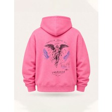 Macklin Unısex Kadın Erkek Oversize Unbroken Above All Tasarım Baskılı Kapüşonlu Sweatshirt Hoodie
