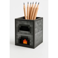 Minecraft Furnace Fırın Kalemlik Masaüstü Organizer 3D Baskı