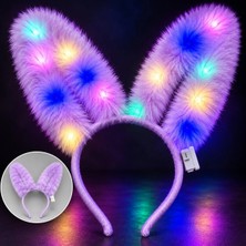 Semel 3 Modlu LED Işıklı Peluş Tavşan Kulağı Lila Renk BX40