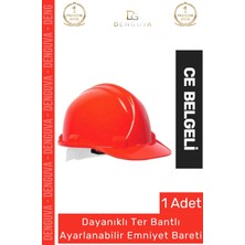 Denguva Ce Belgeli Dayanıklı Ter Bantlı Ayarlanabilir Şantiye Inşaat Iş Güvenliği Kırmızı Emniyet Bareti