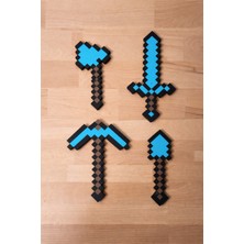 Minecraft 4 Adet Tools - Kılıç, Kazma,balta,kürek - 15CM