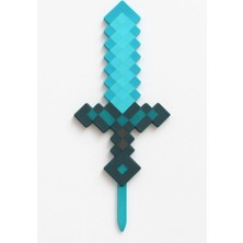 Minecraft Diamond Sword Pasta Süsü Doğum Günü Dekor 3D Baskı