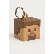 Minecraft Steve Kafa Anahtarlık 3D Baskı Plastik