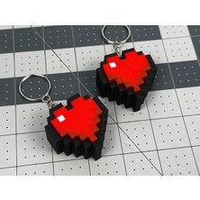 3D Stuff Minecraft Anahtarlık - Kalpli