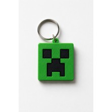 Minecraft Creeper Anahtarlık 3D Baskı Piksel Yüz Anahtarlık Hediye