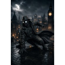 Spider Man Noir Figürü Örümcek Adam Dekoratif Obje