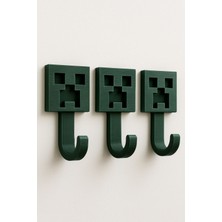 Minecraft Creeper Duvar Kancası 3lü Set 3D Baskı