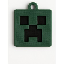 Minecraft Creeper Yüzü Anahtarlık 3D Baskı Plastik