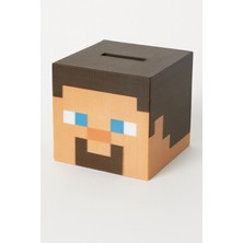 Minecraft Steve Kafa Kumbara Çocuk Odası 3D Baskı