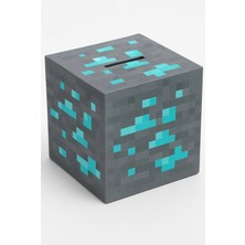Minecraft Diamond Ore Blok Kumbara 3D Baskı Plastik