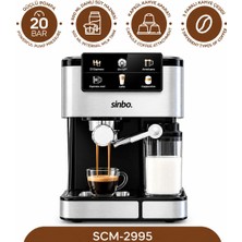 Semel Siyah - Krom Espresso Kahve Makinesi 6 Farklı Kahve 1.5lt Su Hazne - 500ML Süt Hazne 1350W SCM-2995