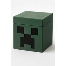 Minecraft Creeper Kafa Kapaklı Kutu Saklama 3D Baskı