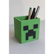 Minecraft Creeper Kalemlik 3D Baskı Masaüstü Kalem Tutucu Dekoratif