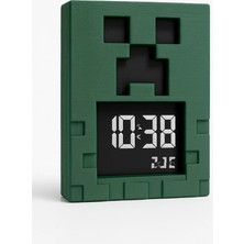 Minecraft Piksel Creeper Alarm Saat Tutucu Masa 3D Baskı