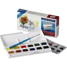Daler Rowney Aquafine 12 Parça Yarım Boy Plastik Kutu Cep Seti Renkli Boyalar İçin Taşınabilir