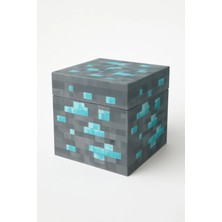 Minecraft Diamond Ore Kapaklı Kutu Saklama 3D Baskı
