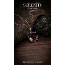 Serenity Hilal Kedi Figürlü Çelik KOLYE02