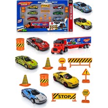 Brother Toys Tır Seti Trafik Levhalı 6 Araba 1 Tır Metal Araba Oyuncak