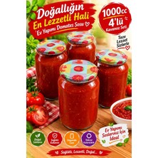 Evim 365 Desen Kapaklı 1000 cc Cam Konserve Kavanoz 4'lü