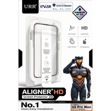 Evax [urr] iPhone 14 Pro Max Uyumlu Aligner+ Hd Takma Aparatlı Tam Kaplayan Cam Ekran Koruyucu