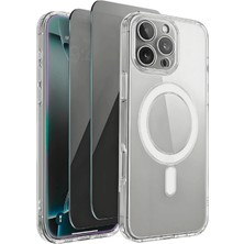 Evax 2H1M iPhone 15 Pro Max Uyumlu 2 Hayalet Cam Ekran Koruyucu & 1 Magsafe Kılıf