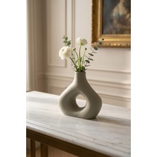 Acar Terra Luxe Dalgalı Halka Vazo Yeşil - 21 cm