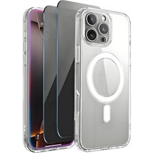 Evax 2H1M iPhone 16 Pro Max Uyumlu 2 Hayalet Cam Ekran Koruyucu & 1 Magsafe Kılıf