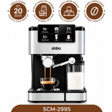 Marsilyan Siyah - Krom Espresso Kahve Makinesi 6 Farklı Kahve 1.5lt Su Hazne - 500ML Süt Hazne 1350W SCM-2995 (4887)