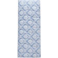 Manolya Pamuklu Çok Amaçlı Çift Kişilik Pike, Yatak Ört (190X220) - Mavi Damask
