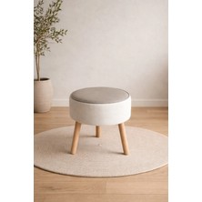 Ay Concept Petra Puf Ahşap Ayaklı Bej