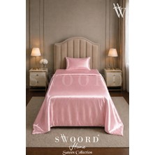 Swoord Tek Kişilik Saten Nevresim Takımı (3lü Tam Set) + Hediye Saten Saç Tokası