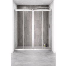 Docciabella Banyo Doccia Bella Banyo 2 Duvar Arası 5 mm Temperli Şeffaf Cam Eloksal Alüminyum
