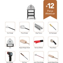 Barba Fh-46/s Sehpalı Hibrit Bahçe Fırını - Yeni Nesil Gazlı ve Odunlu Taş Fırın-Pro Paket