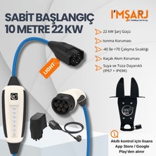 Nrgkick 22KW 32A Taşınabilir Şarj Istasyonu (Sabit Başlangıç Seti Light 10M Duvar Bağlantı Soketli Ev Prizli Schuko Uyumlu Askı Aparatlı)
