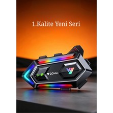 Venoria Y20 Max Tüm Cihazlarla Uyumlu Su Geçirmez Bluetooth Motosiklet Kask Kulaklığı Interkom Iletişim Sistemi Yüksek Ses Kaliteli Gürültü Engelleyici Mikrofonlu Kablosuz Kask Içi Kulaklık Seti