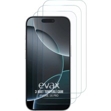 Evax 3'lü Paket Iphone 16 Pro Uyumlu Temperli Hd Cam Ekran Koruyucu Kırılmaz Cam(3'lü Paket)