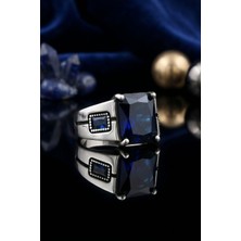 Prestige Kare Lacivert Zirkon Taşlı 925 Ayar Gümüş Yüzük 902677