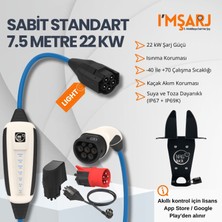 Nrgkick 22KW 32A Taşınabilir Şarj Istasyonu (Sabit Standart Set Light 7.5m Duvar Bağlantı Soketli 32A Sanayi Prizli Ev Prizli Schuko Uyumlu Askı Aparatlı)