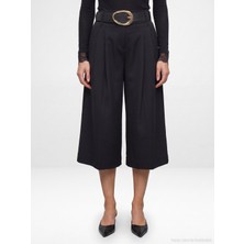 Dilvin 72804 Geniş Paça Uzun Bermuda-Siyah