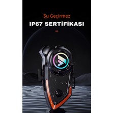 Venoria Y80 2x Tüm Cihazlarla Uyumlu Su Geçirmez Bluetooth Motosiklet Kask Kulaklığı Interkom Iletişim Sistemi Yüksek Ses Kaliteli Gürültü Engelleyici Mikrofonlu Kablosuz Kask Içi Kulaklık Seti
