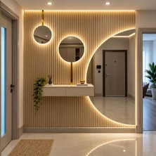 Çds Design Studio Modern Vizon Dresuar – %100 Mdf Duvara Monte Şık Antre Dresuarı – Aynasız
