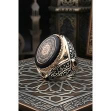 Prestige Hasbiyallah ve Edep Ya Hu ve Ol der ve Ayetel Kürsi Yazlı 925 Ayar Gümüş Yüzük 902647