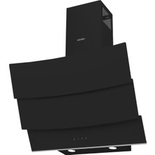 Simfer 8706 60CM Premium Dokunmatik Siyah Cam Davlumbaz Kumandalı