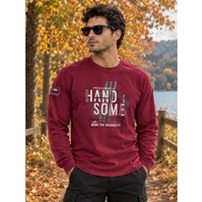 Masimar Erkek Bisiklet Yaka Basic Baskılı Sweatshirt