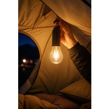 Store Type C Şarjlı Kamp Lambası Solar Şarj Destekli Taşınabilir LED Kamp Ampulü Sıcak Işık Modlu Askılı Acil Durum Çadır Lambası Outdoor Gece Lambası